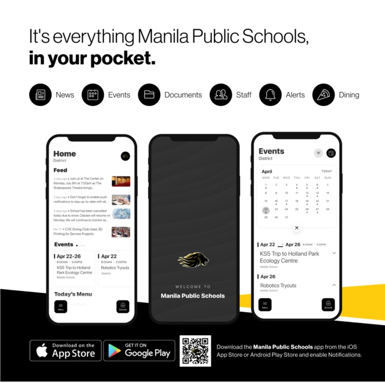 Instructions for downloading school app.