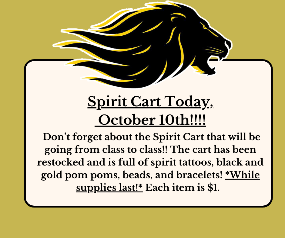 Gold Background with Black and Gold Lion at top.