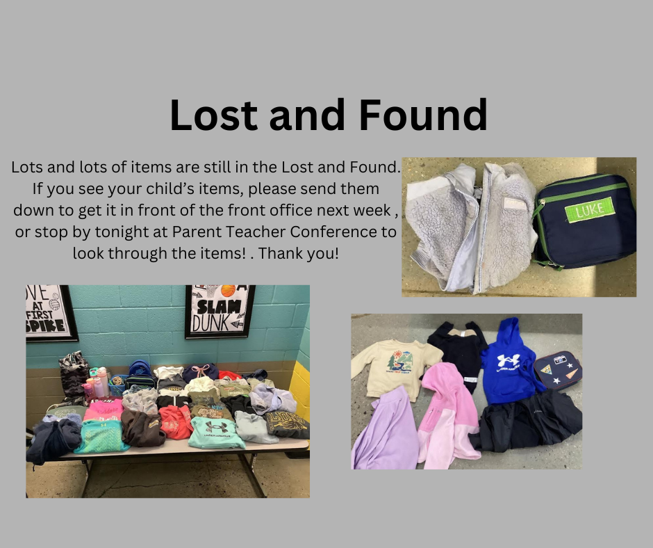 Grey background with pictures of lost and found items.
