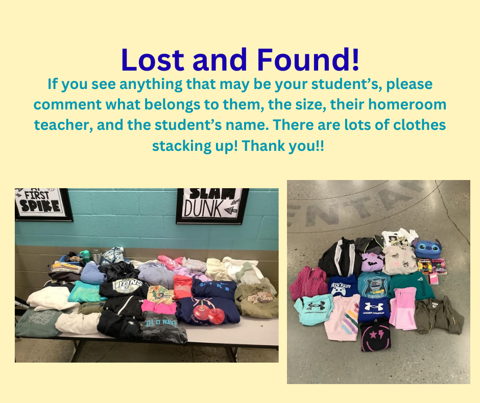 Yellow background with pictures of lost and found items.