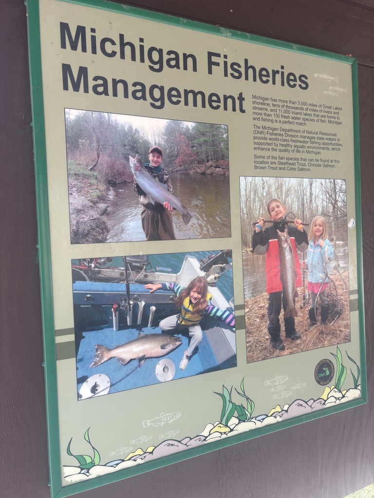  A sign at the Little Manistee River Weir
