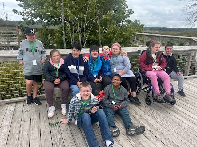 group photo at the weir
