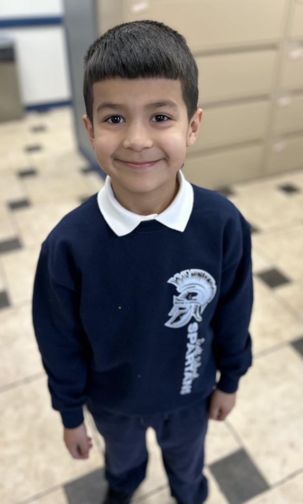 A student who won our Spartan Raffle last week!