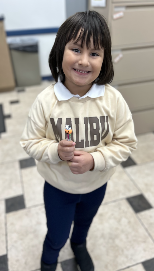 A student who won our Spartan Raffle last week!