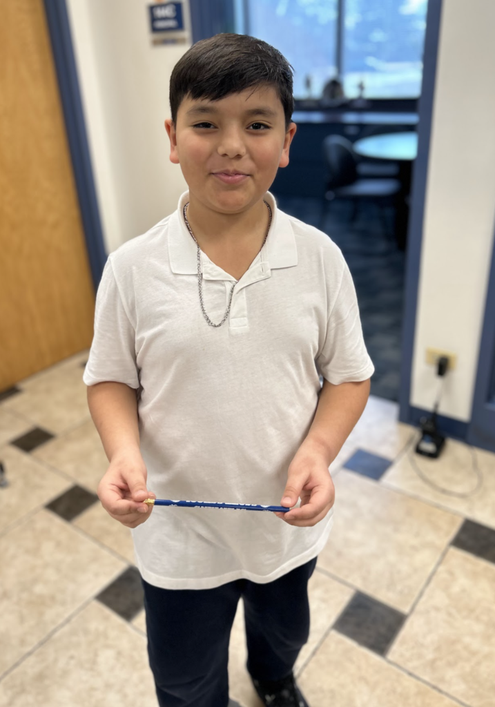 A student who won our Spartan Raffle last week!