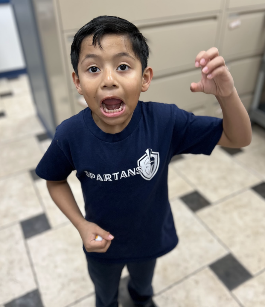 A student who won our Spartan Raffle last week!