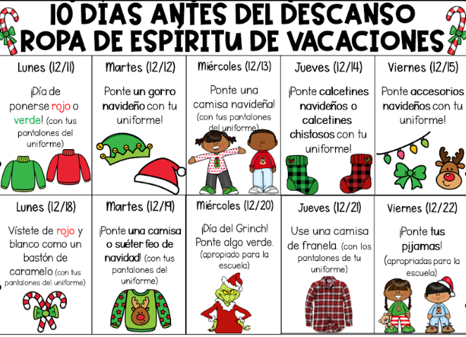 spanish flier 10 days before break