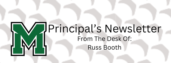 Mansfield High School logo and Principals Newsletter Title