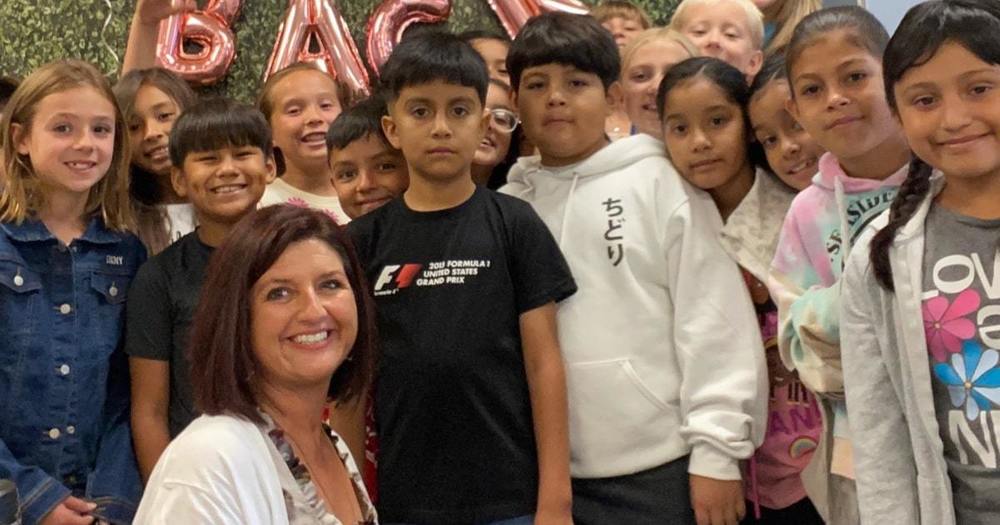 Tabatha Mires and Manson students