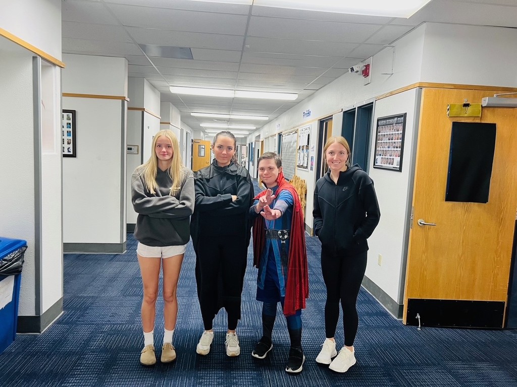 Students dressed as superheroes.