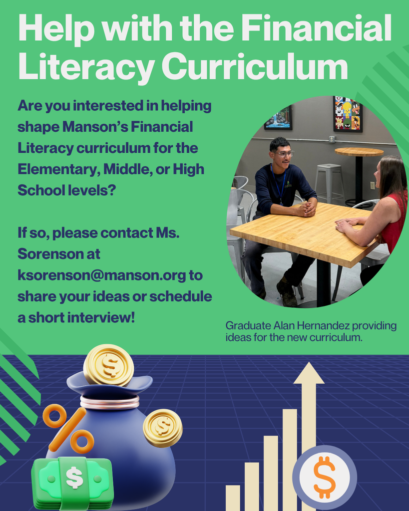 Student offering Ms. Sorenson advice on the Financial Literacy Curriculum