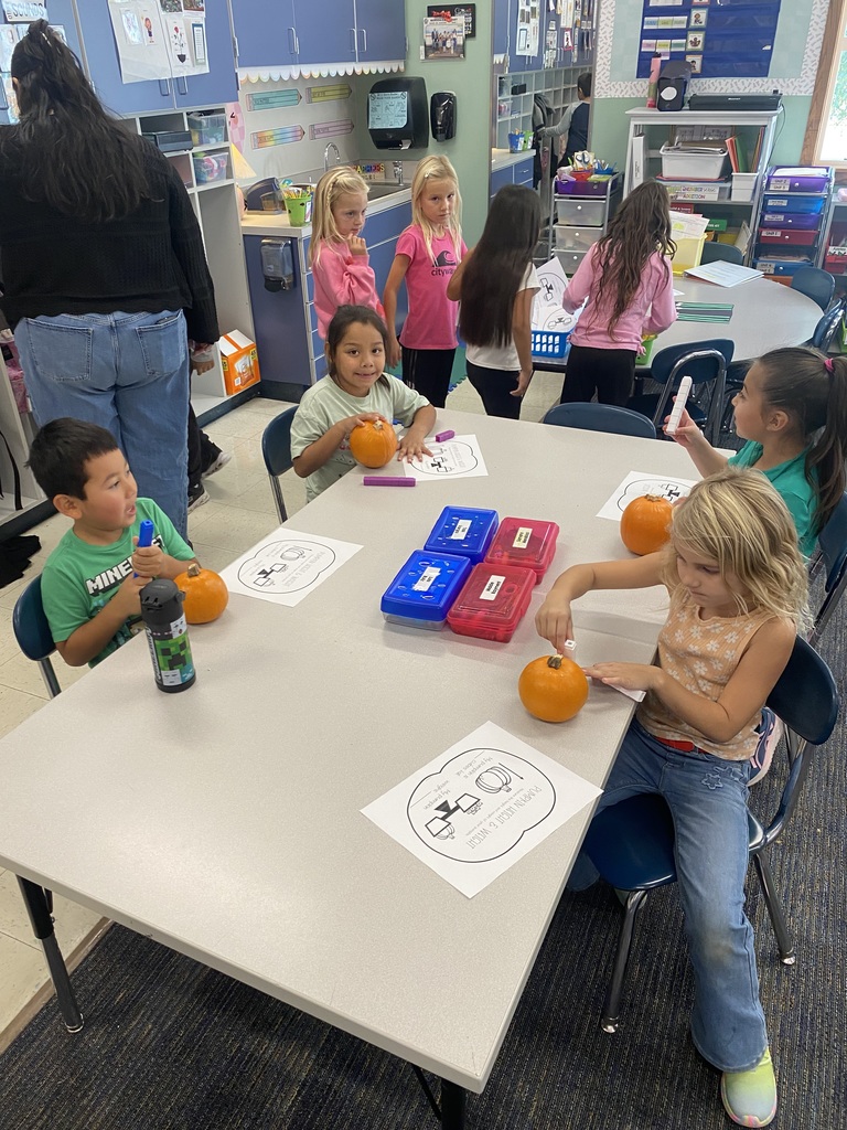 First graders engaged in all kinds of pumpkin activities.