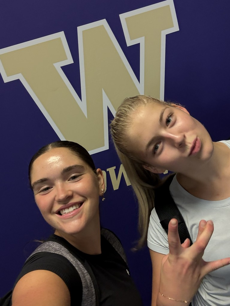 Camille Hutton and fellow member of UW women's crew team.