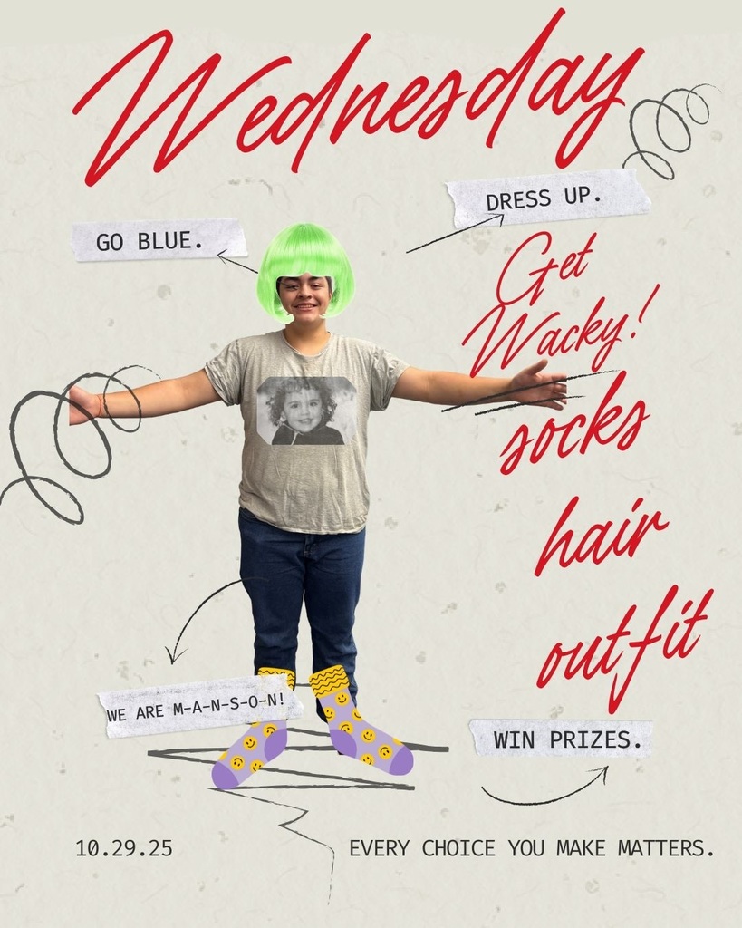 Wednesday is wacky socks and outfit day.