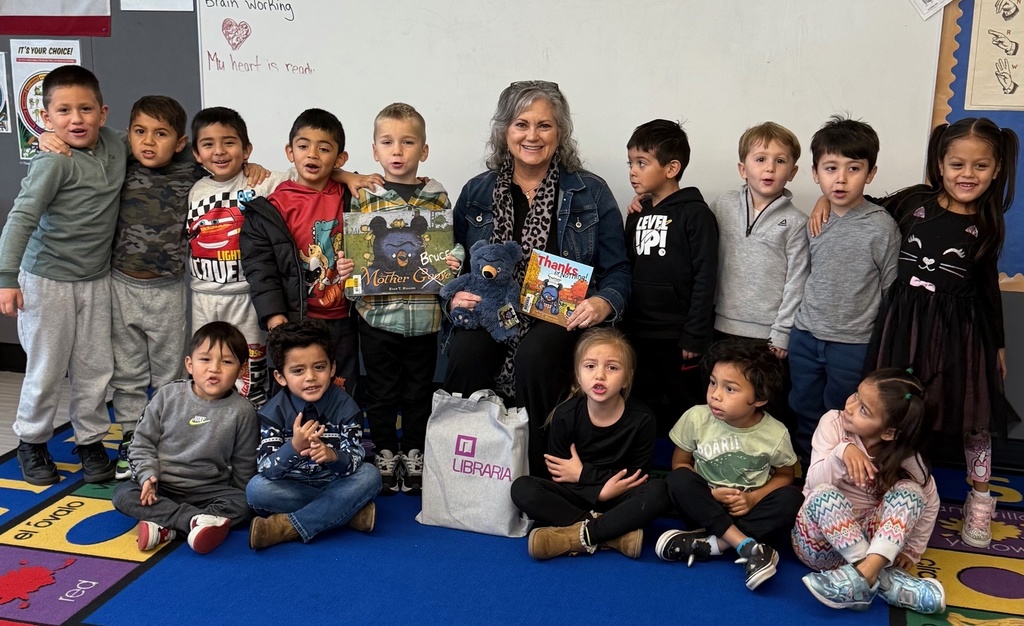Librarian Mrs. Griffith reads to TTK students.