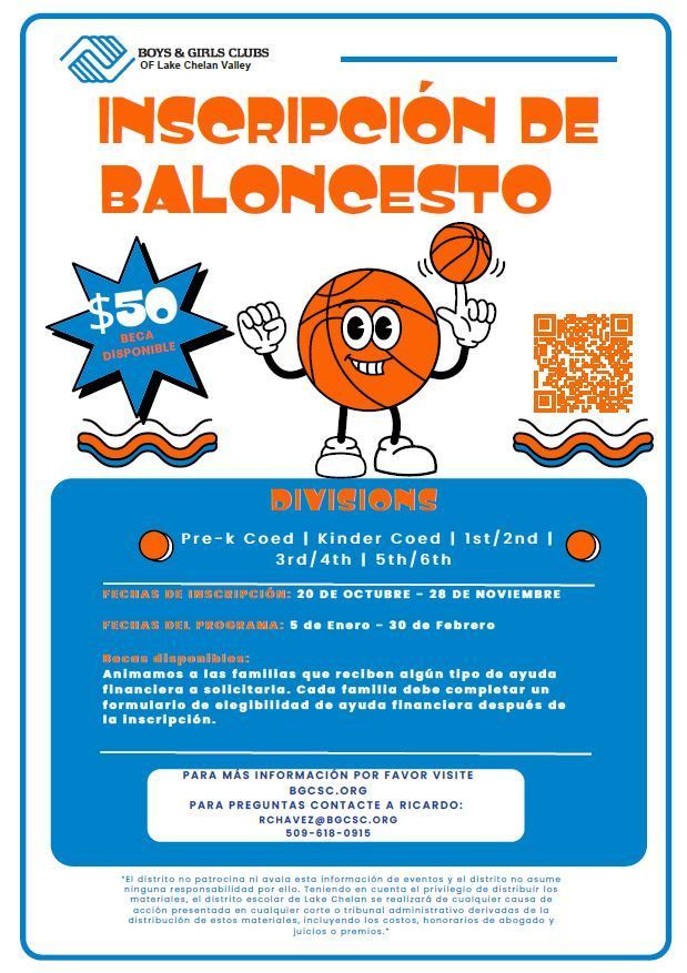 Basketball flyer Spanish.