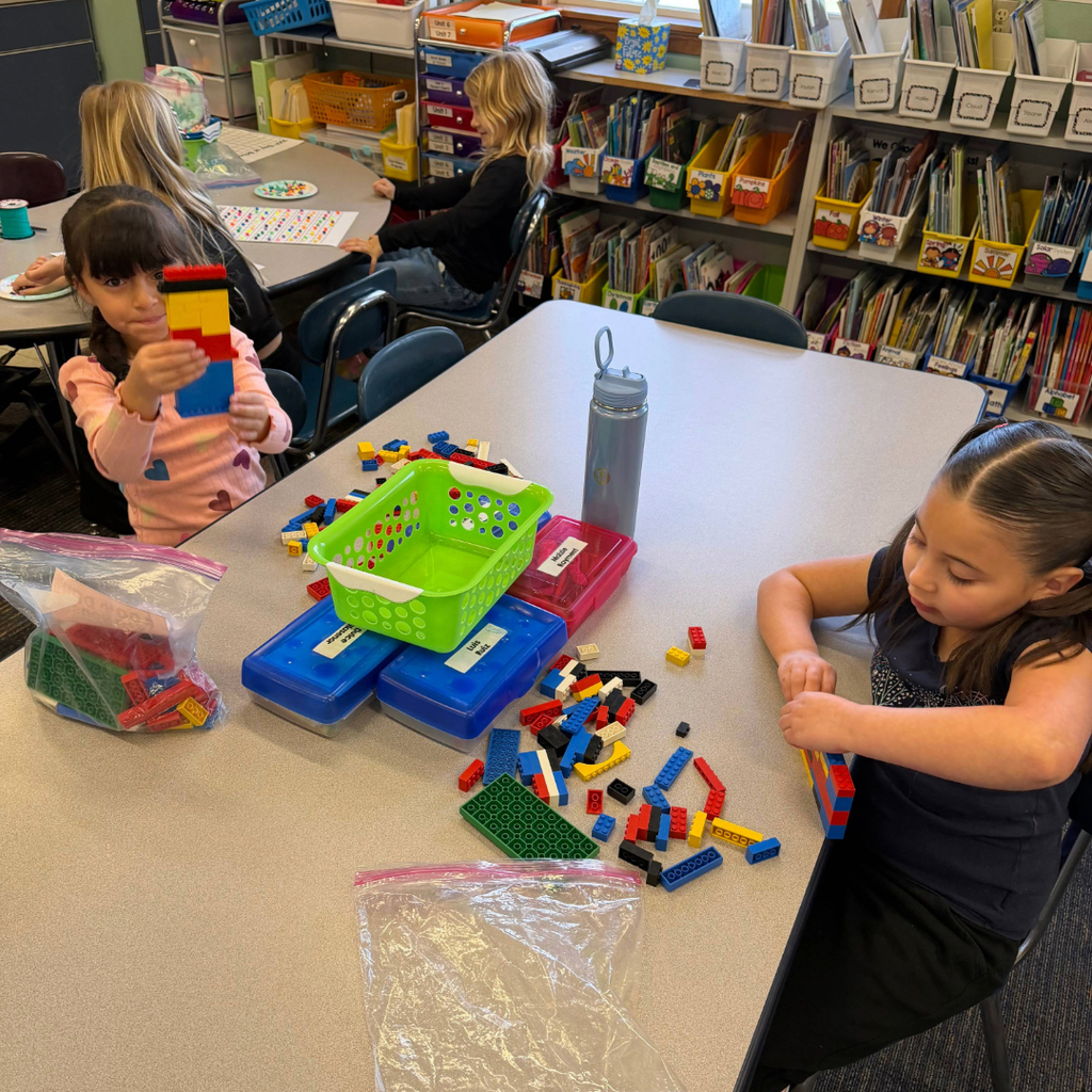 First grade students participating in 100th day of school activities