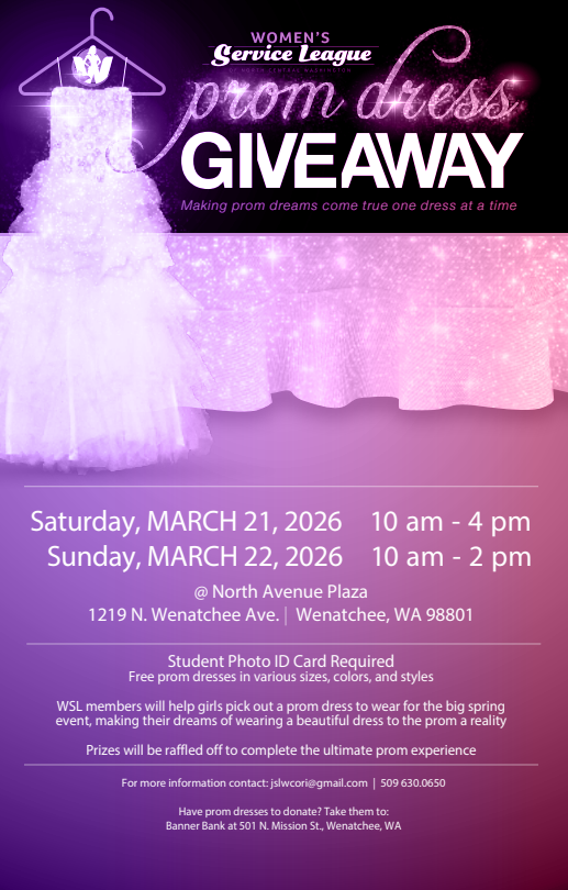 English flyer for prom dress giveaway