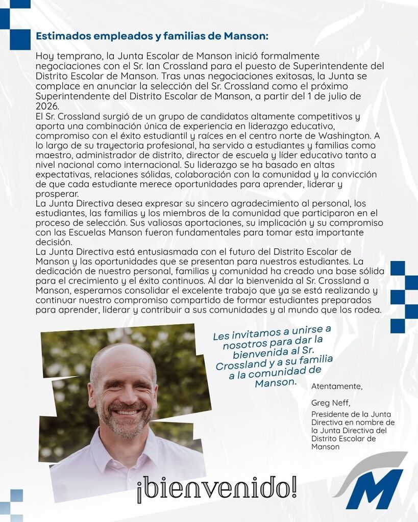 Welcome Ian Crossland