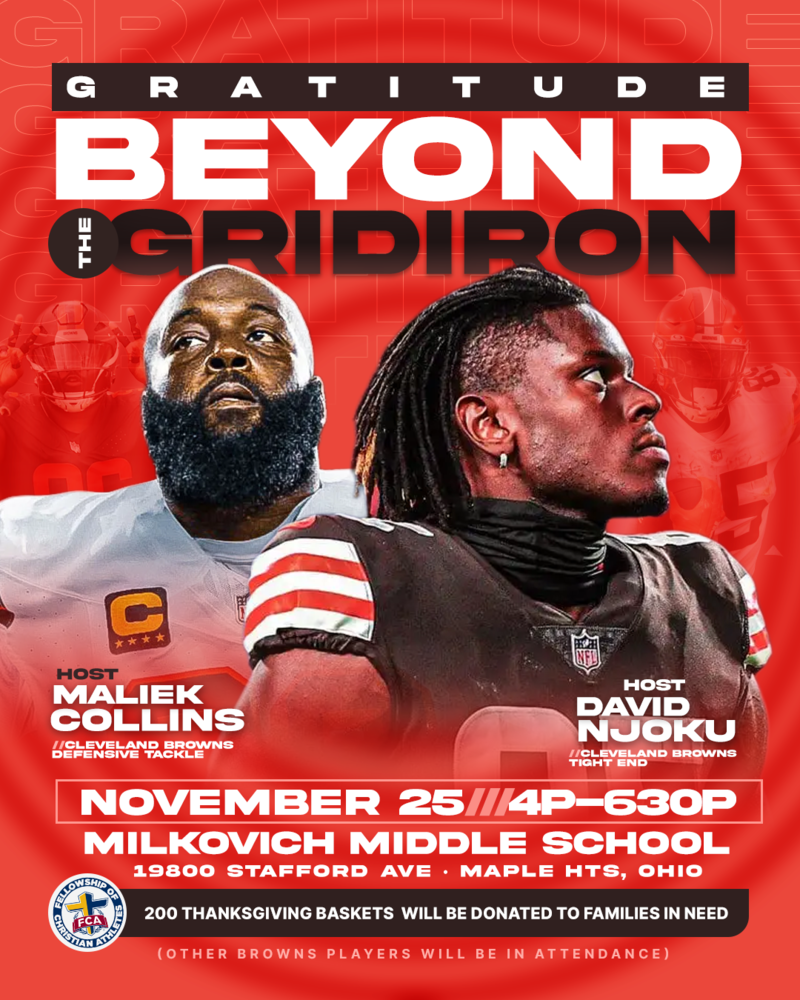 Flyer for Thanksgiving Giveaway - Cleveland Browns