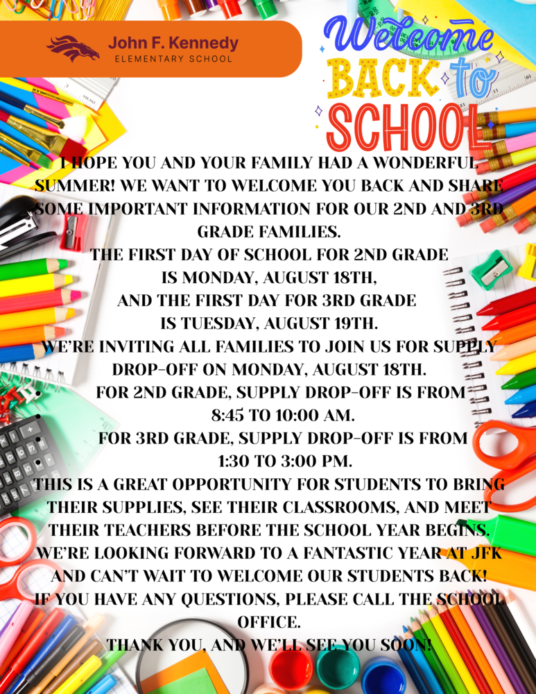 First Day of School Information