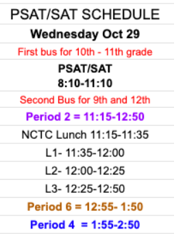 Image of PSAT/SAT Schedule