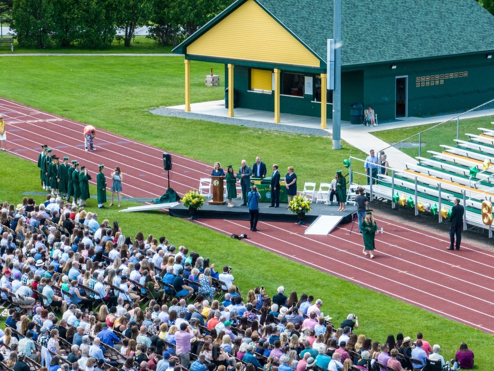 Image of outdoor graduation stage