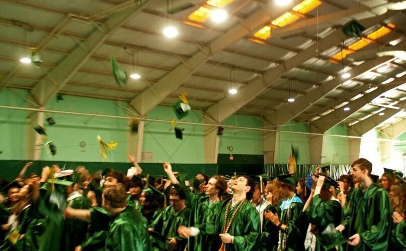 Class of 2026 throwing grad caps