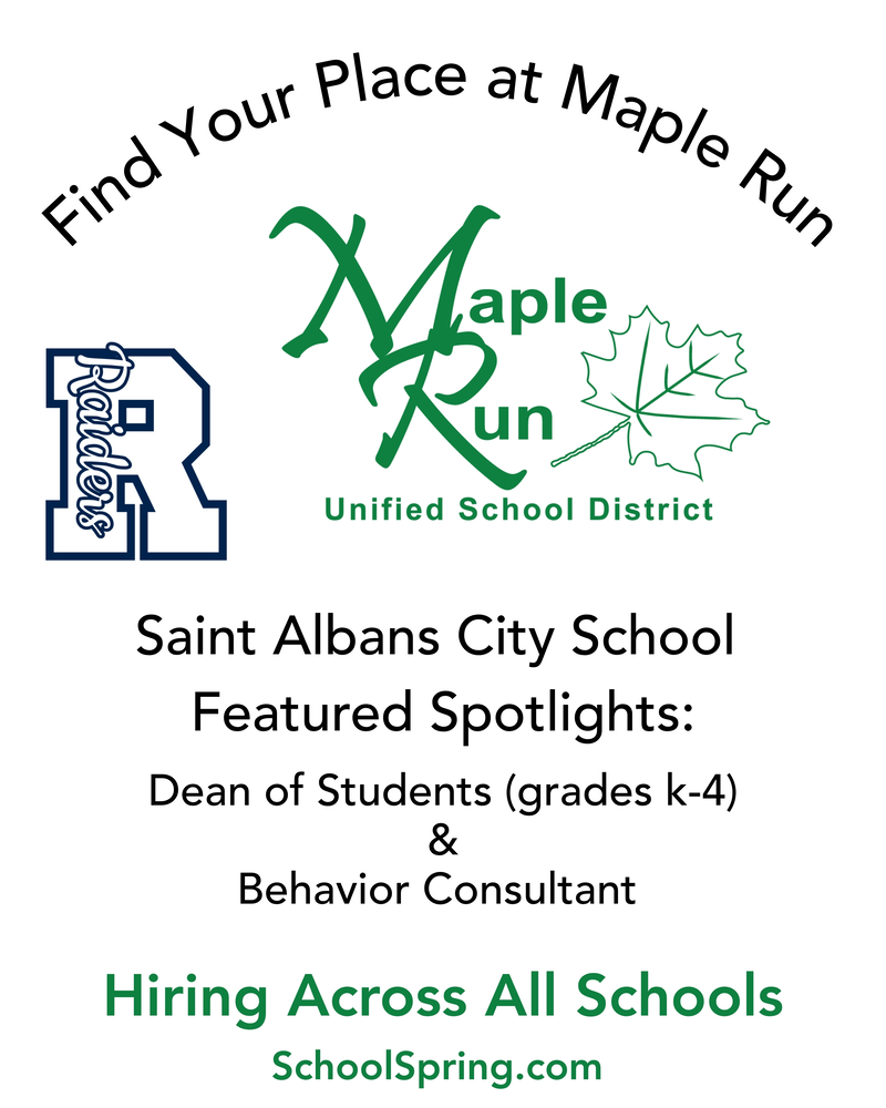 Join the Maple Run Team – Opportunities at Saint Albans City School