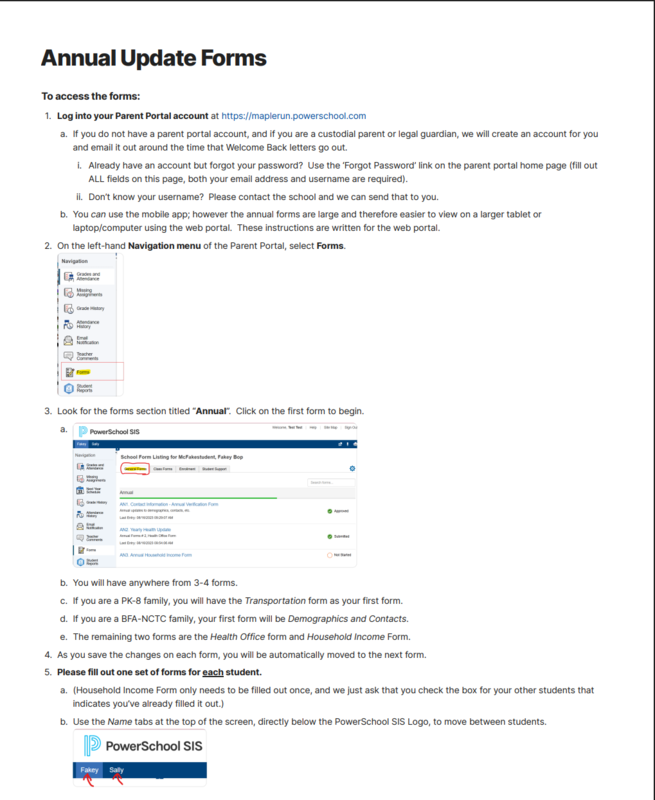Instructions for Annual Update