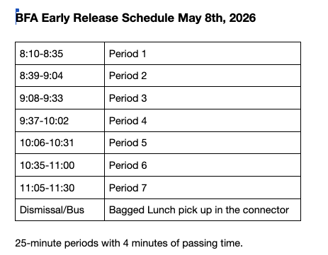 May 8th schedule