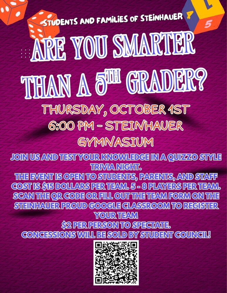 Are You Smarter Than a 5th/6th Grader Event - Tomorrow, Tuesday, January 13th 