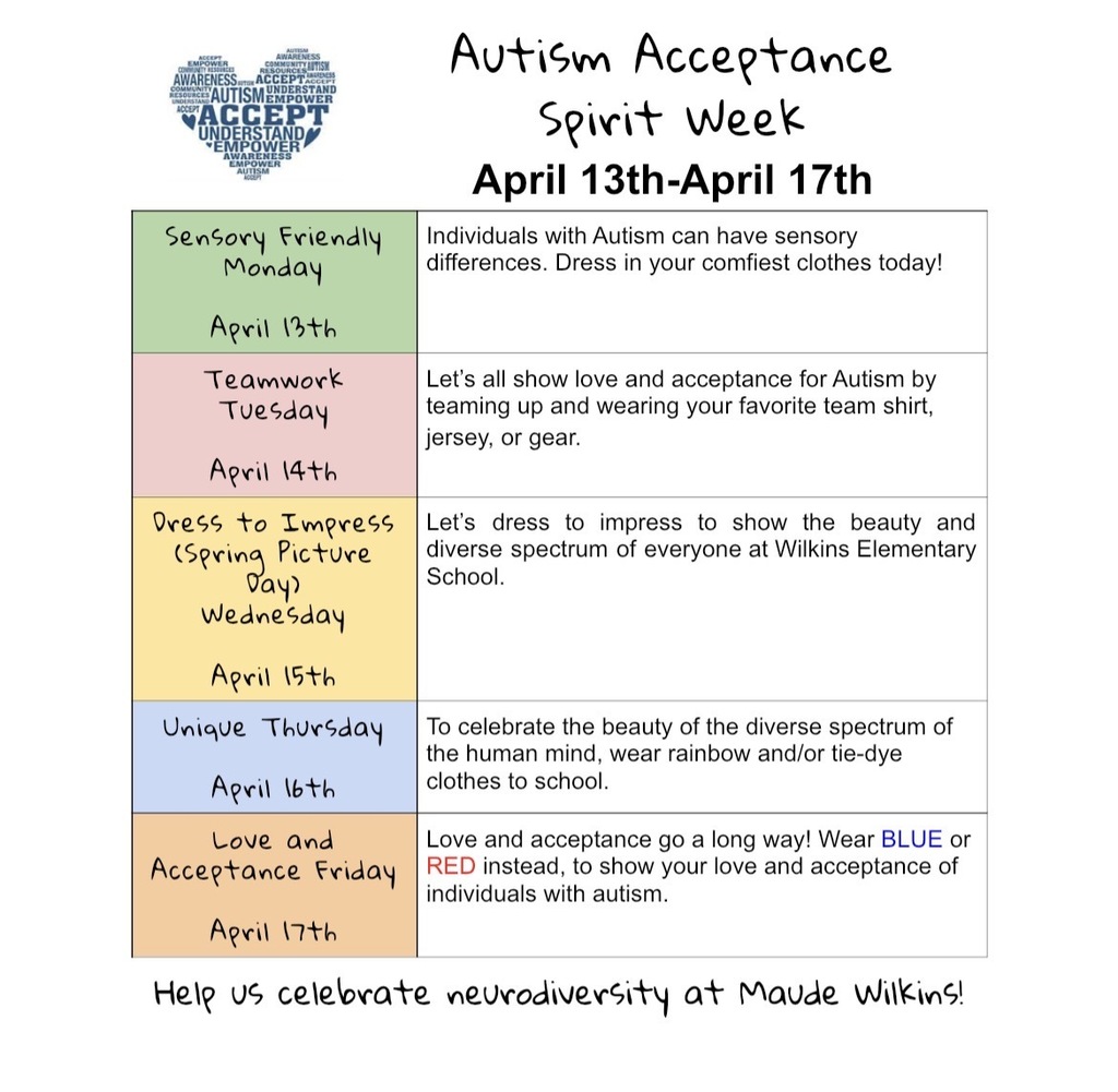 Autism Acceptance Spirit Week