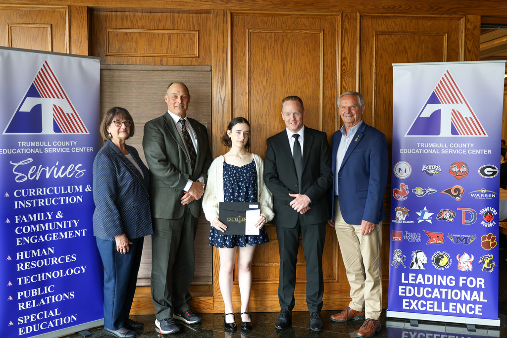Last week, Kaitlyn Manes of Maplewood High School was recognized at the Trumbull County Honors Breakfast, sponsored by the Trumbull County Educational Service Center and the Trumbull County Superintendents Association.  Kaitlyn was honored as a Franklin B. Walter Award nominee and also recognized as an outstanding Honors student, celebrating her academic excellence, leadership, and dedication both in and out of the classroom.  We are proud of Kaitlyn and all she has accomplished