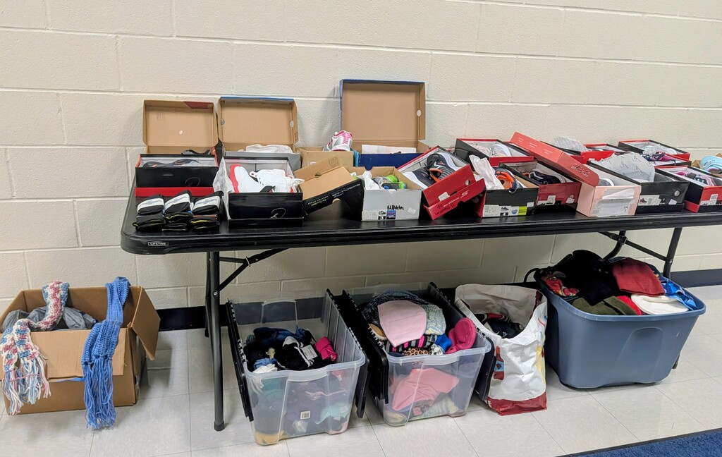 shoes, hats, and gloves available for students