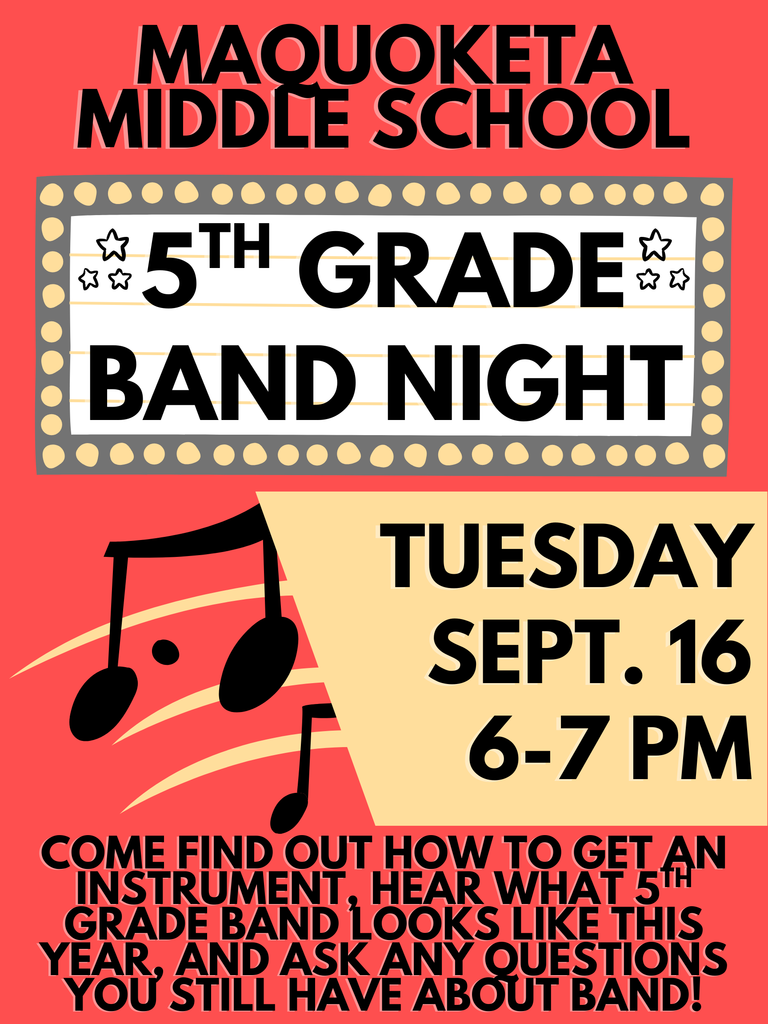 2025 5th Grade Band Night Flyer