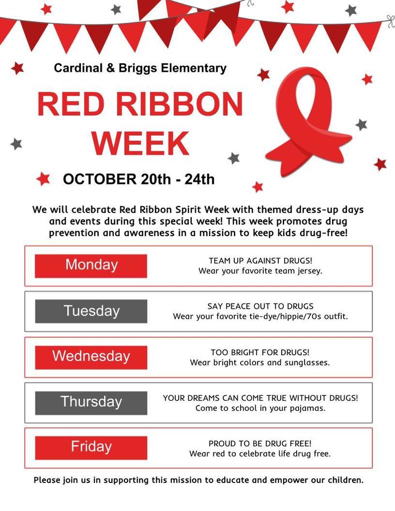 Red Ribbon Week 2025 Dress Up Days