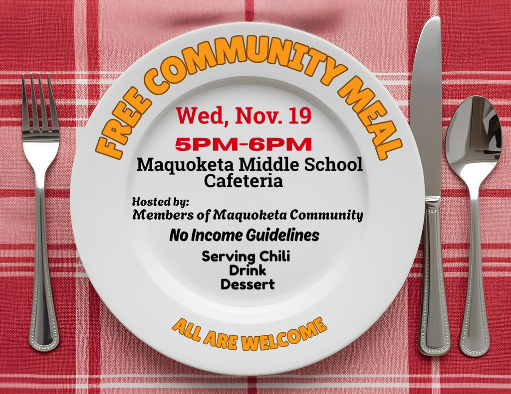 free community meal 5-6pm MMS cafeteria