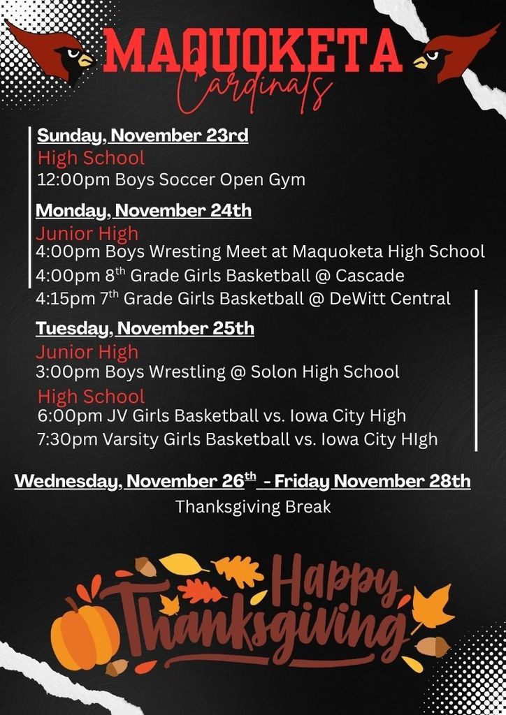 Events Week of Nov 23rd - Nov 28th