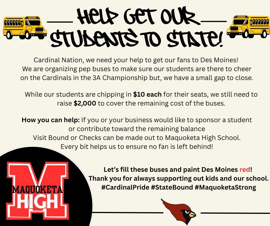 Help Get Our Students to State! 