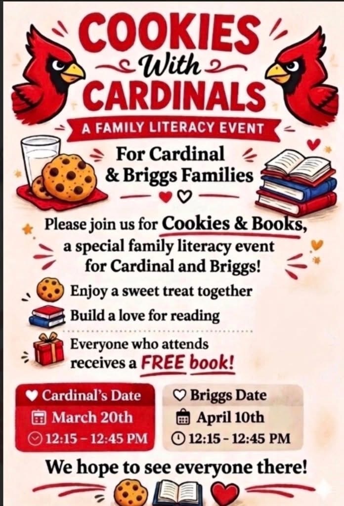 Cookies with Cardinals at Briggs Elementary