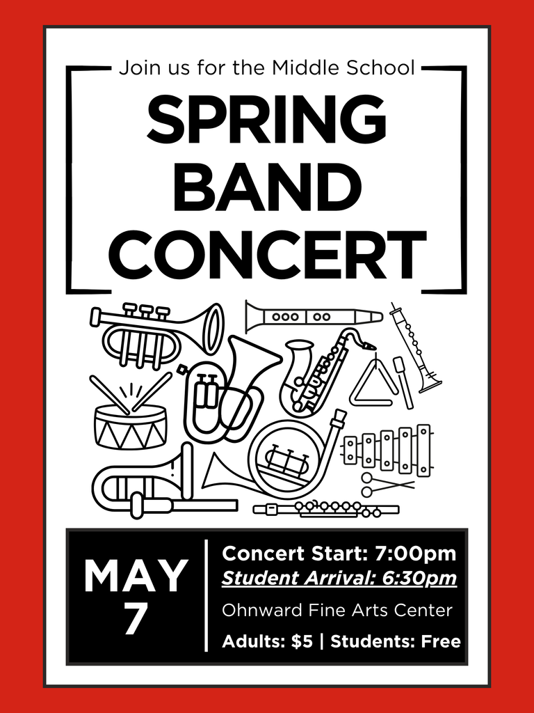 2026 MS Band Spring Concert Flyer