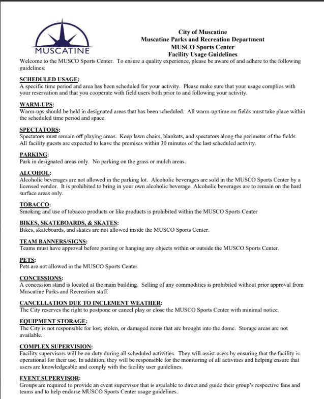 Facility Guidelines
