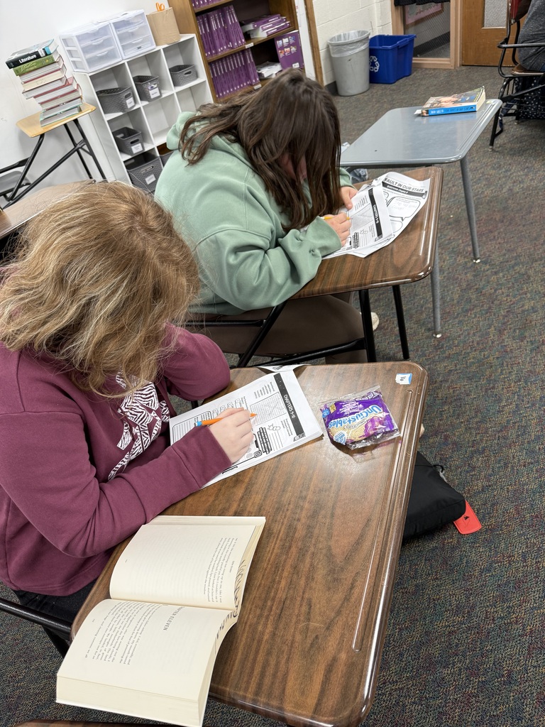 Students working in English class