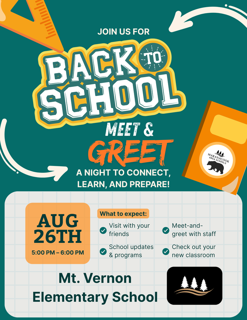 Back to school Meet'n'Greet flyer 8/26 from 5-6 PM