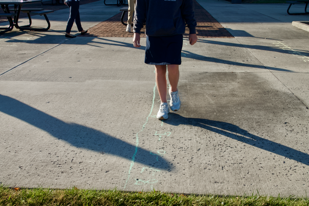 Middle division Number Line Activity student walking