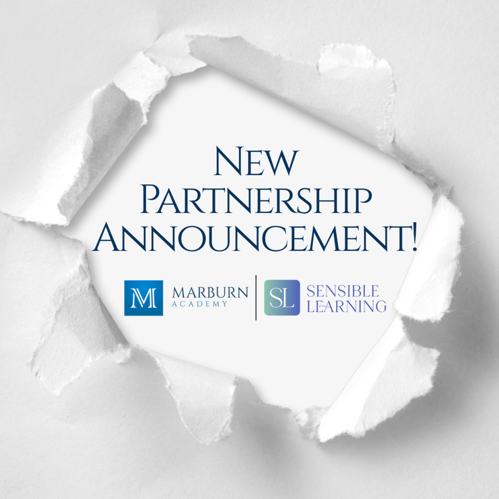 Marburn Academy and Sensible Learning Orton-Gillingham Training Announcement graphic