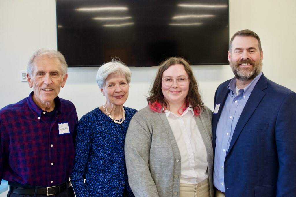 Marburn student posing with father