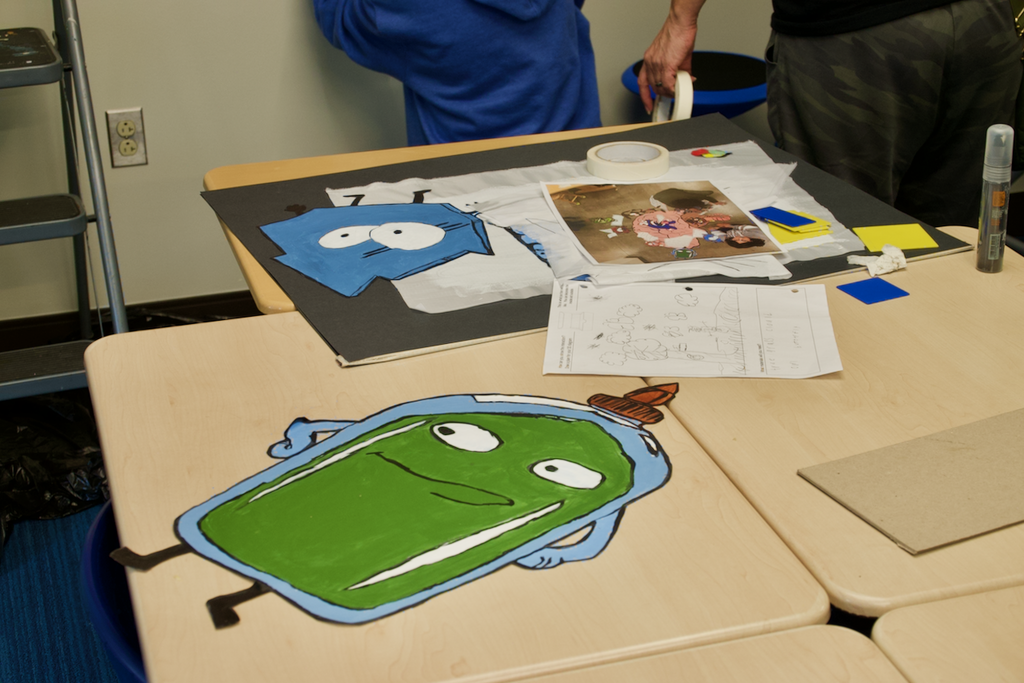 Ohio Art Council Artist in Residence working with students at Marburn Academy