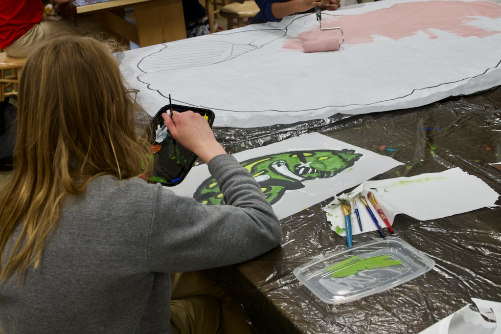 Ohio Art Council Artist in Residence working with students at Marburn Academy
